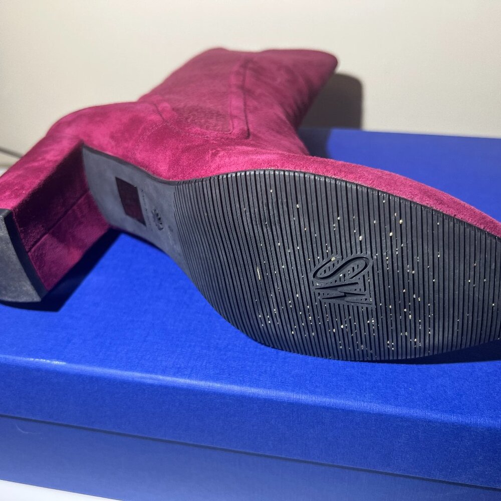 Stuart Weitzman - "The Fifer 80" - Suede Boots - Raspberry Colour - Picture 2 of 15